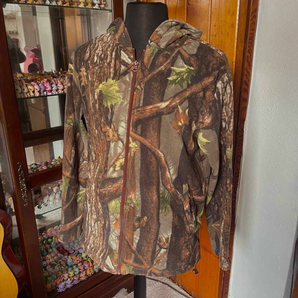 Soft Camouflage Thick Camo Zip Up Hoodie Men’s L